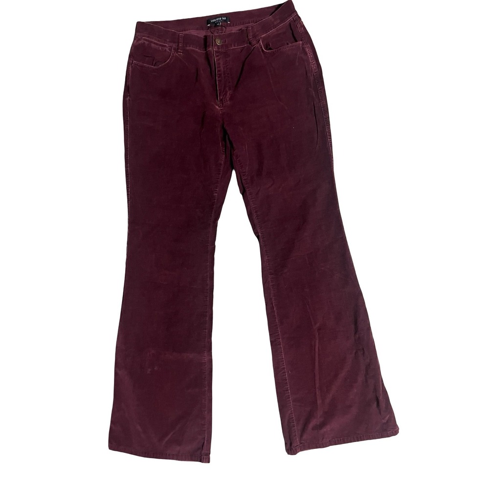 Lafayette 148 New York Womens Burgundy Corduroy Flare Pants Size 8 Burgundy